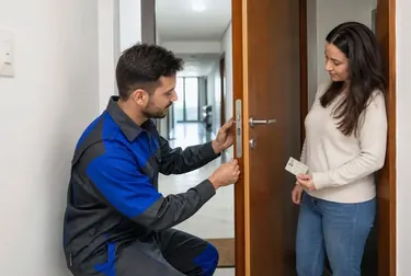 Chaveiro em Cachoeiro de Itapemirim utilizando ferramentas para abrir uma porta.